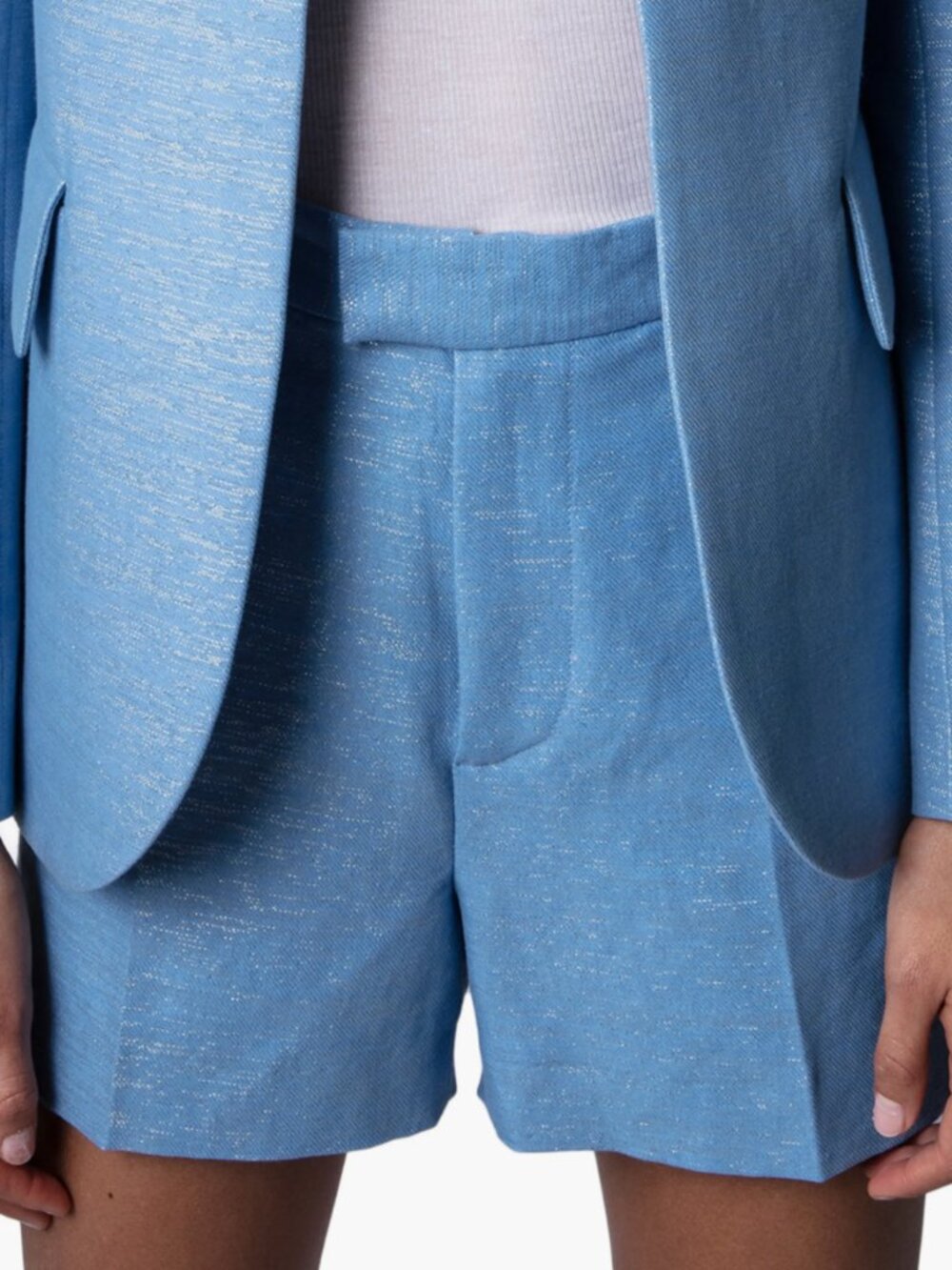 $298 Zadig & Voltaire Blue Please Lin Metallic Sparkle Shorts size 28